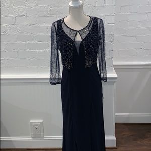 Long Navy Evening Gown